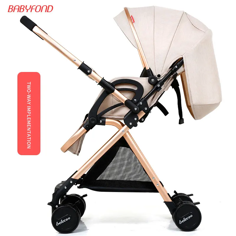 Trend  high landscape Baby Stroller Light stroller can be sitting can be lying newborn carriage two way ca 