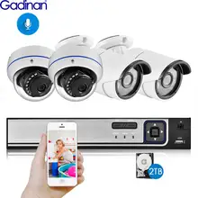 Gadinan 4CH 5MP POE NVR комплект камеры безопасности Система 5.0MP ИК Крытый Открытый CCTV купольная POE ip-камера P2P комплект видеонаблюдения