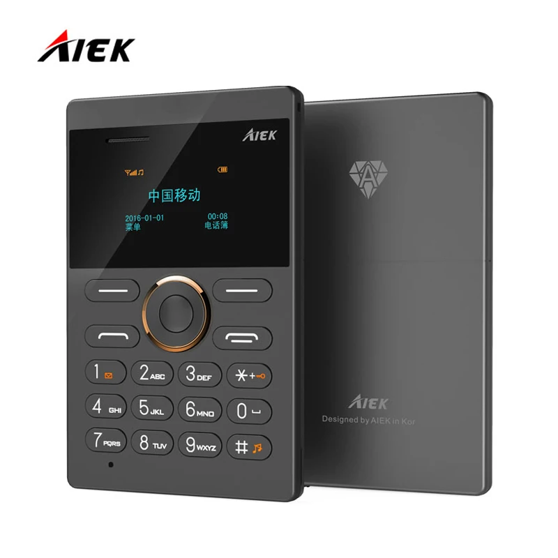 New arrival Ultra Thin AIEK/AEKU E1 Mini Cell Card Phone