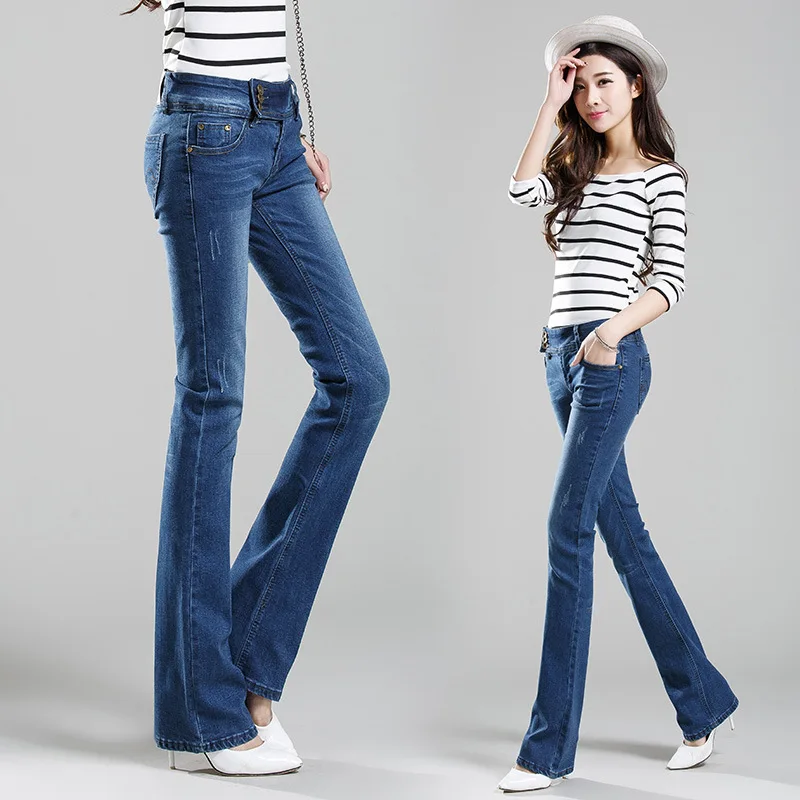 boot leg high waist jeans