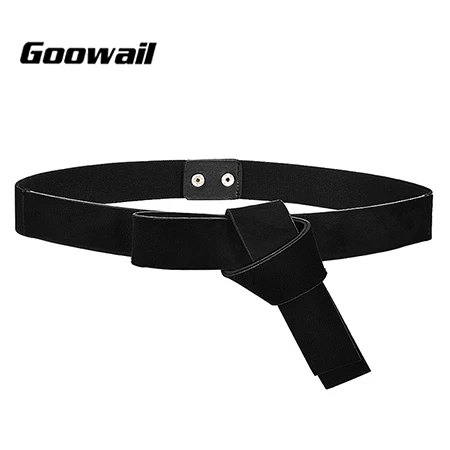 Goowail 2019 fashion pu suede Leather Belts For Women Narrow Elastic European and American style bowknot ladies for strap