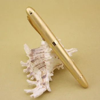 

1Pcs Luxury Pure Gold Fountain Pen 0.5mm Iridium Nib Inking Pens for Writing Christmas Gift Office Supplies Free Shipping
