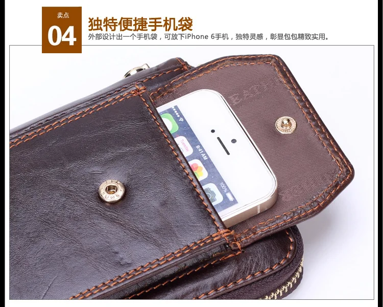 J. Quinn, мужские кошельки-клатчи из кожи с масляным воском, с ремешком на запястье, большая удобная сумка на молнии для Iphone 6, винтажный деловой кошелек для путешествий