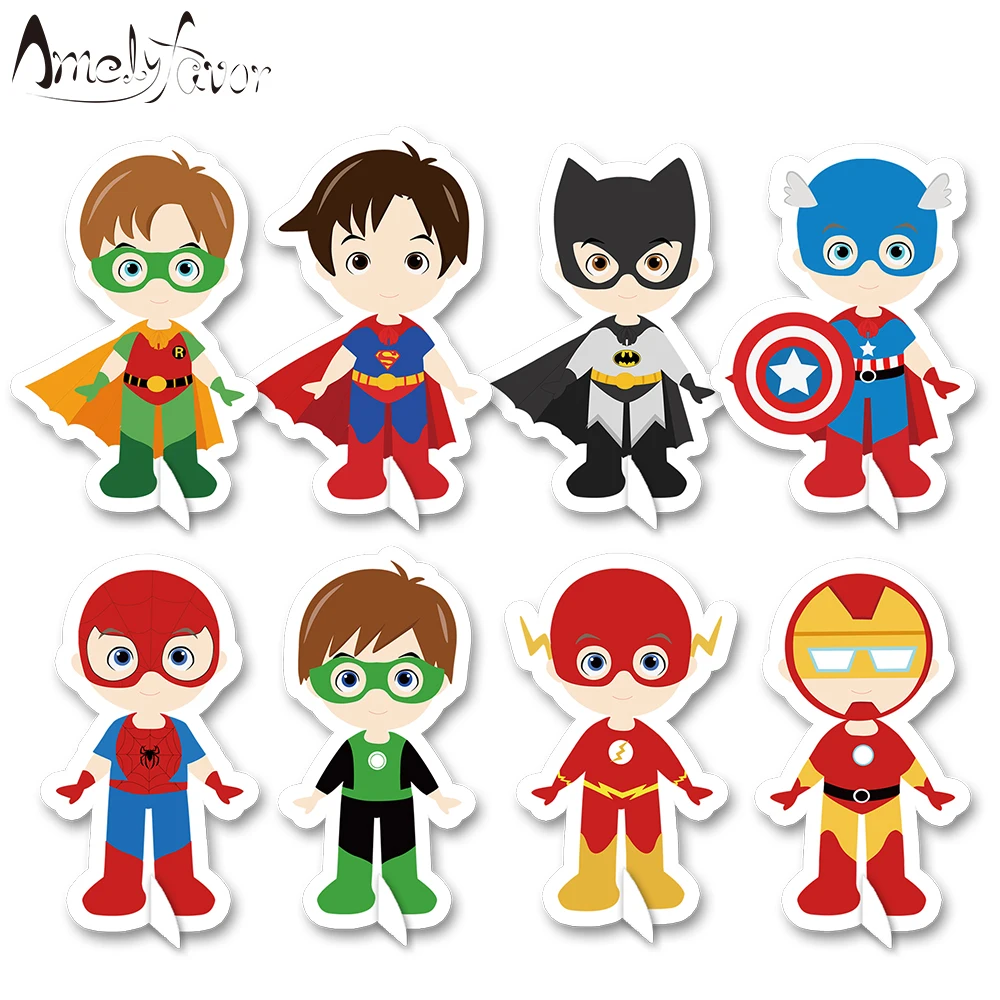 

Superhero Boys Theme Party Table Centerpiece Hero Boy Decoration Birthday Festival Event Baby Shower Party Decorations Supplies