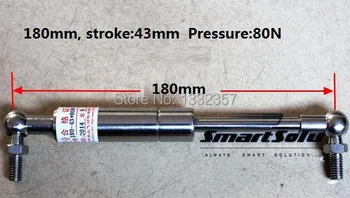 

Free shipping 80N force 180mm central distance, 43 mm stroke, pneumatic Auto Gas Spring, Lift Prop Gas Spring Damper