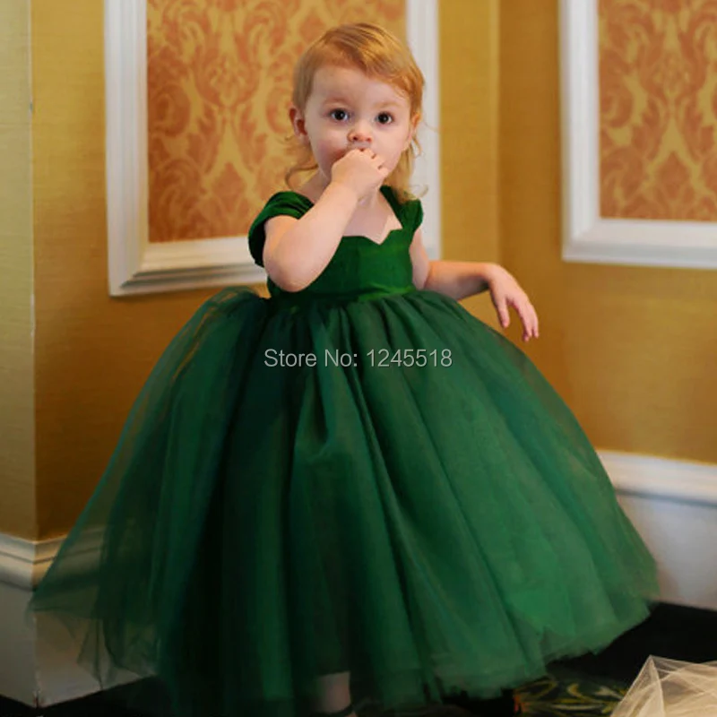 emerald green baby dress