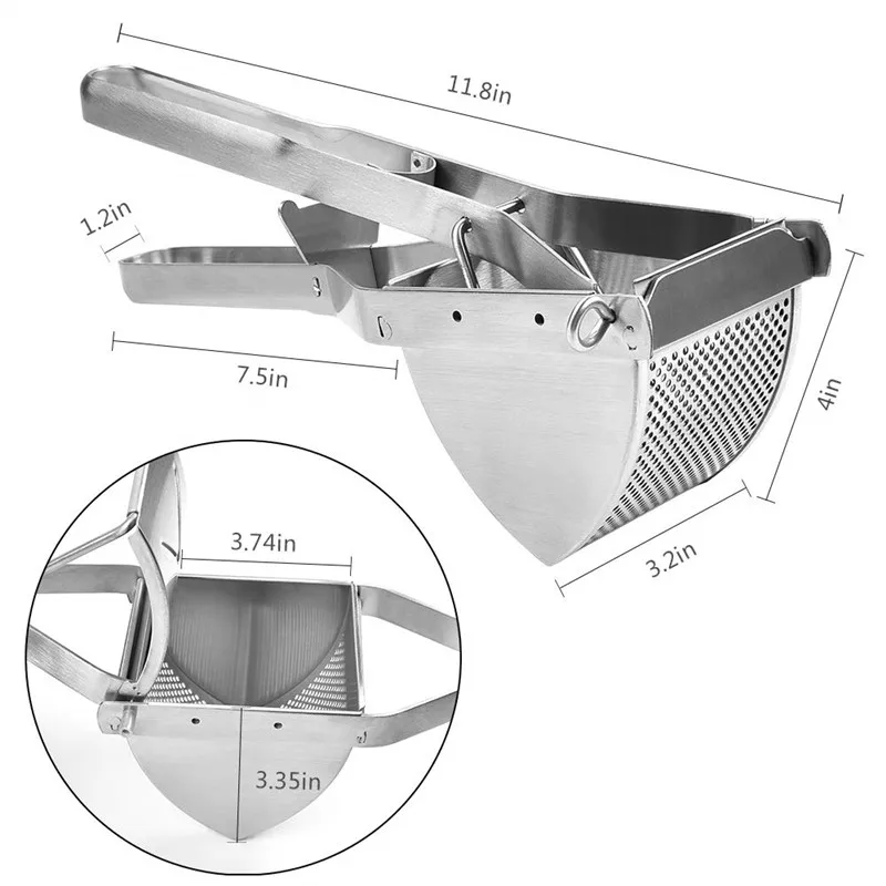 WOTMULY Duty большой из нержавеющей стали картофель Рисер Картофелечистка детское питание ситечко фруктовая соковыжималка для овощей Пресс чайник Инструмент ST0060