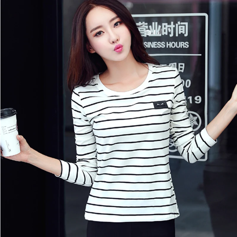 القطن مخطط t قميص طويل الأكمام النساء قمم الخريف الشتاء فوج بلايز السيدات مكتب المحملة قميص فام زائد حجم امرأة الملابس القطن مخطط t قميص طويل الأكمام النساء قمم الخريف الشتاء فوج بلايز السيدات مكتب المحملة قميص فام زائد حجم امرأة الملابس