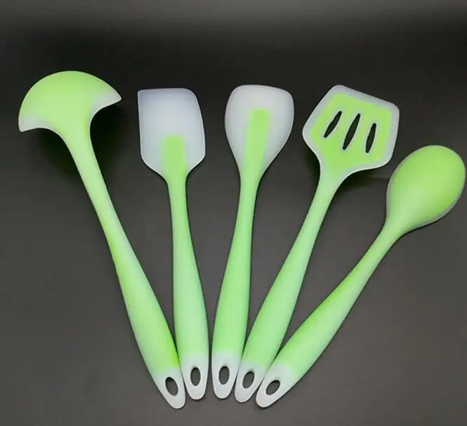 FDA approved 5pcs Non Stick Silicone cooking tools utensils set Heat Resistant silicon kitchen utensils Cooking