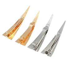 4 шт. волосы шлепанцы без задника с открытыми пальцами с гальваническим покрытием Треугольники геометрические стильные заколки Barrettess головной убор клипсы Утконос для дам