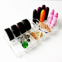 Transparent Acrylic Makeup Organizer Lipsticks Makeup Brush Holder Power Box Beauty Jewelry Organizer Display Storage Case 8cm acrylic baseball box related display cube tennis transparent case for ball souvenir storage boxes holder uv protection