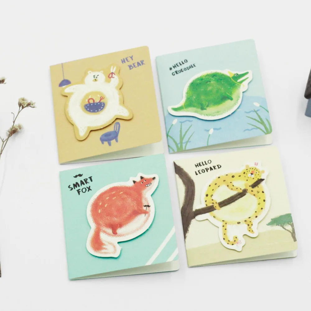 

1 Set=1 Card +1 Envelope Cute Kawaii Round Fat Animals Paper Letter Stationery Set Writing Greeting Birthday Message