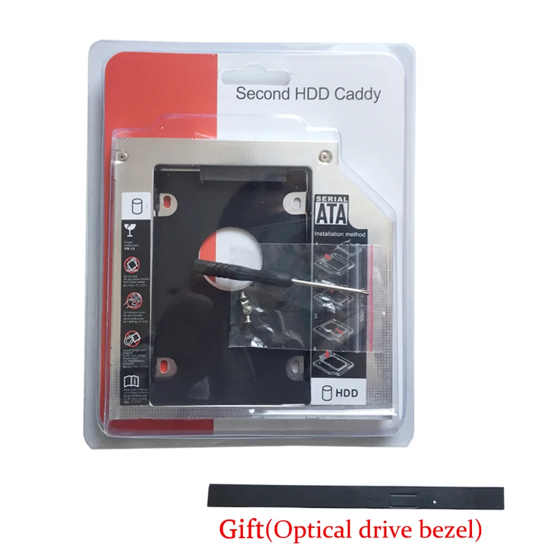 9,5 мм 2nd жесткий диск HDD твердотельный диск Caddy адаптер для Dell E6330 E6520 E6320 E6430 E6530 E6420 (подарок оптический привод ободок)