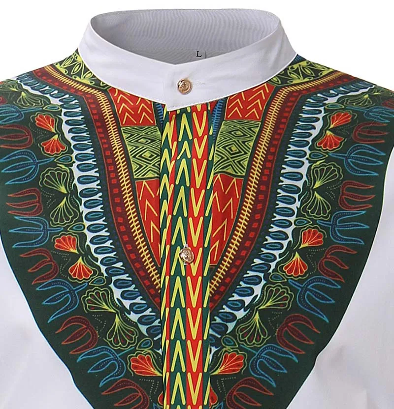 Comaba Men Gold Flower Stand Collar Fitted African Long-Sleeve Longshirt Comaba Men Gold Flower Stand Collar Fitted African Long-Sleeve Longshirt