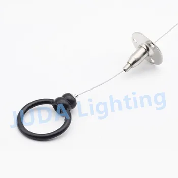 

Retractable wire rope set steel cable cord set with mini ceiling rose canopy for led tube pendant light chandeliers fittings