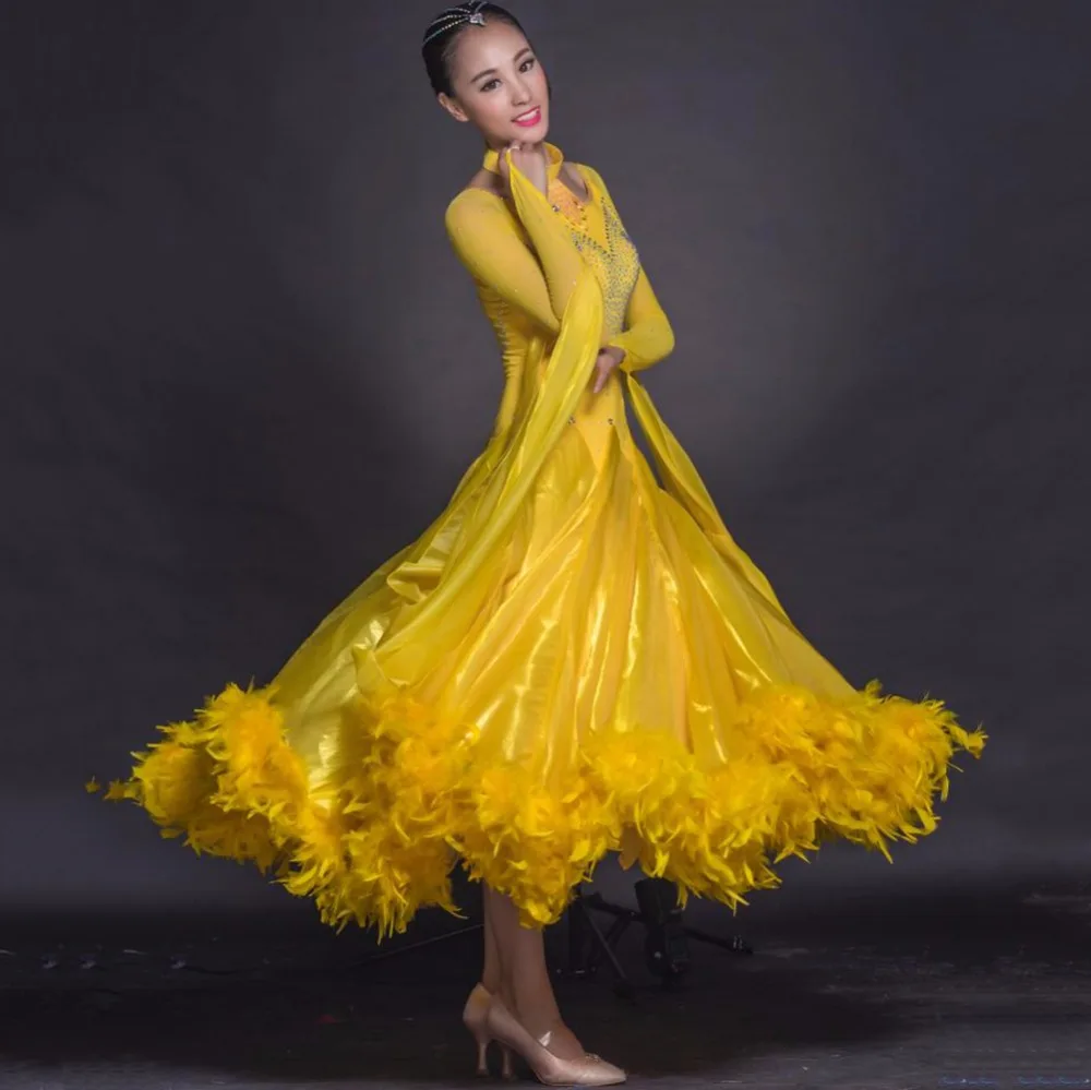 

Sexy Modern Dance Dress For Ladies Yellow Lake blue Pink Good Quality Skirts Women Ballroom Flamenco Performance Costume Q5083