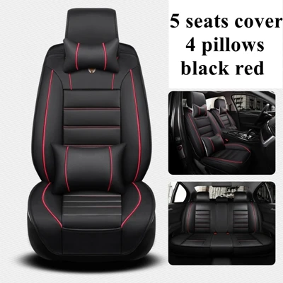 black red luxury Чехол для автокресла для Renault Kadjar Fluence Duster Logan Latitude Clio Sandero Talisman Espace Kangoo коврик для машины для сиденья Altea - Название цвета: black red luxury