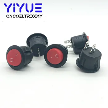 

5pcs On-Off KCD2 2Pin 2position Black Red Round Boat Car Rocker Switch 6A/250VAC 10A/125VAC Button toggle switch