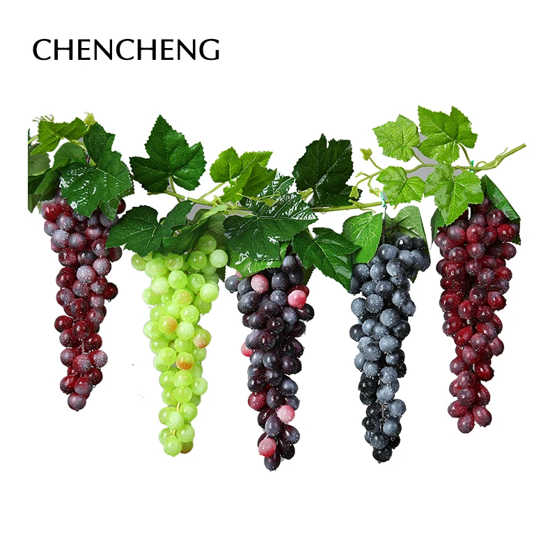 

3 Pieces Artificial Fruit Grapes Plastic Fake Decorative fruit Lifelike Home Wedding Party Garden Decor Simulation Fruit