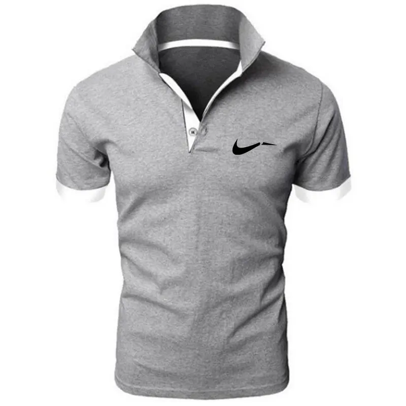 

New men's polo shirts high-quality cotton short-sleeved shirts breathable solid polo shirts summer casual business men's wear