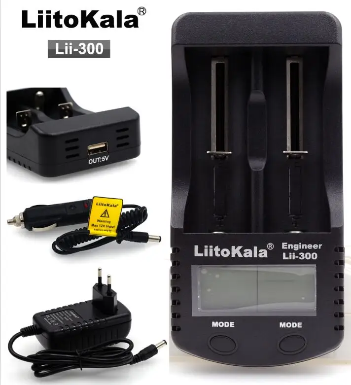 LiitoKala Lii-500 300 18650 зарядное устройство с ЖК-дисплеем тестовая батарея 18650 18350 26650 10440 14500 18500 AA AAA зарядное устройство - Цвет: Lii-300 Full set