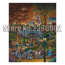 5D Diy Diamond Painting Dog Walkers Cross Stitch Embroidery Wall Sticker Diamond Mosaic City & Place People Crafts Rhinestone dog people