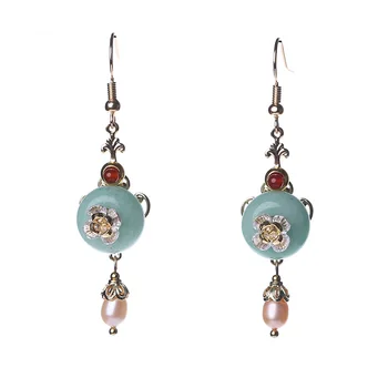 

2019 new earrings niche design pearl long earrings handmade earrings female