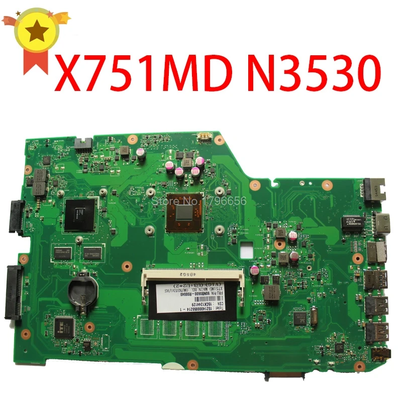 SAMXINNO ل ASUS X751MD rev2.0 اللوحة المحمول مع N3530 وحدة المعالجة المركزية على متن SAMXINNO ل ASUS X751MD rev2.0 اللوحة المحمول مع N3530 وحدة المعالجة المركزية على متن