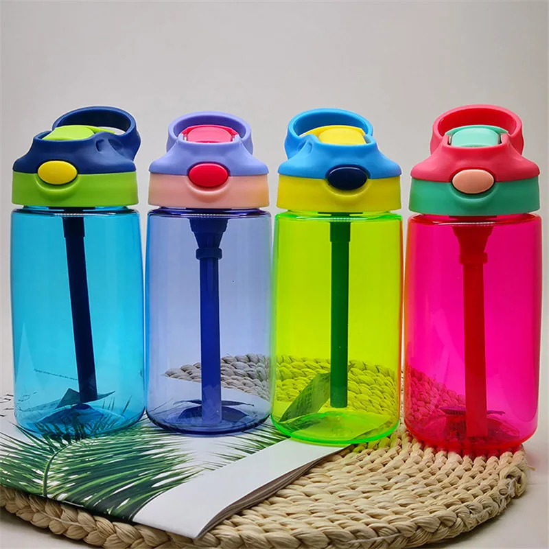 

Creative 500ML Baby Water Bottles Infant Newborn Cup Children Learn Feeding Straw Juice Drinking Bottle BPA Free for Kids