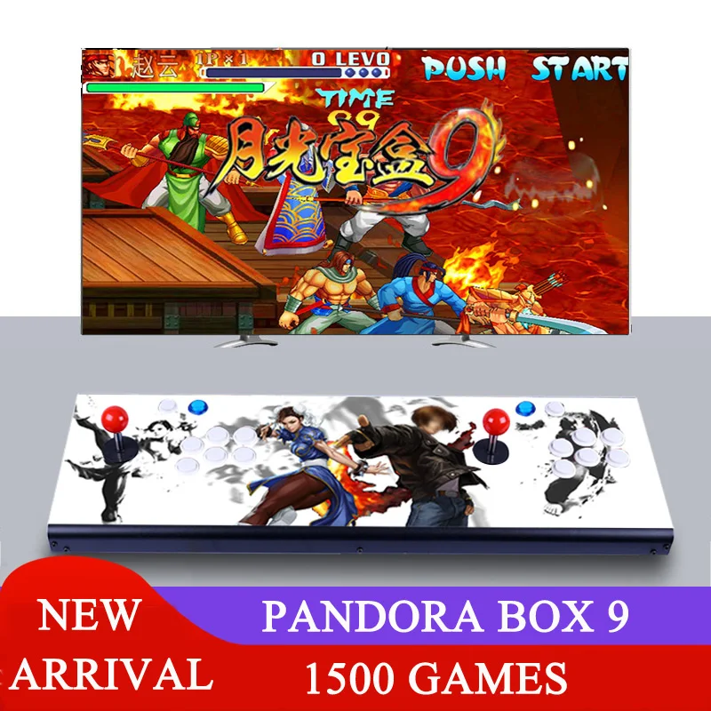 

Pandora Box 6 1300 in 1 8 button Family 2 players joystick arcade console support add FBA MAME PS1 game can add up to 3000 games