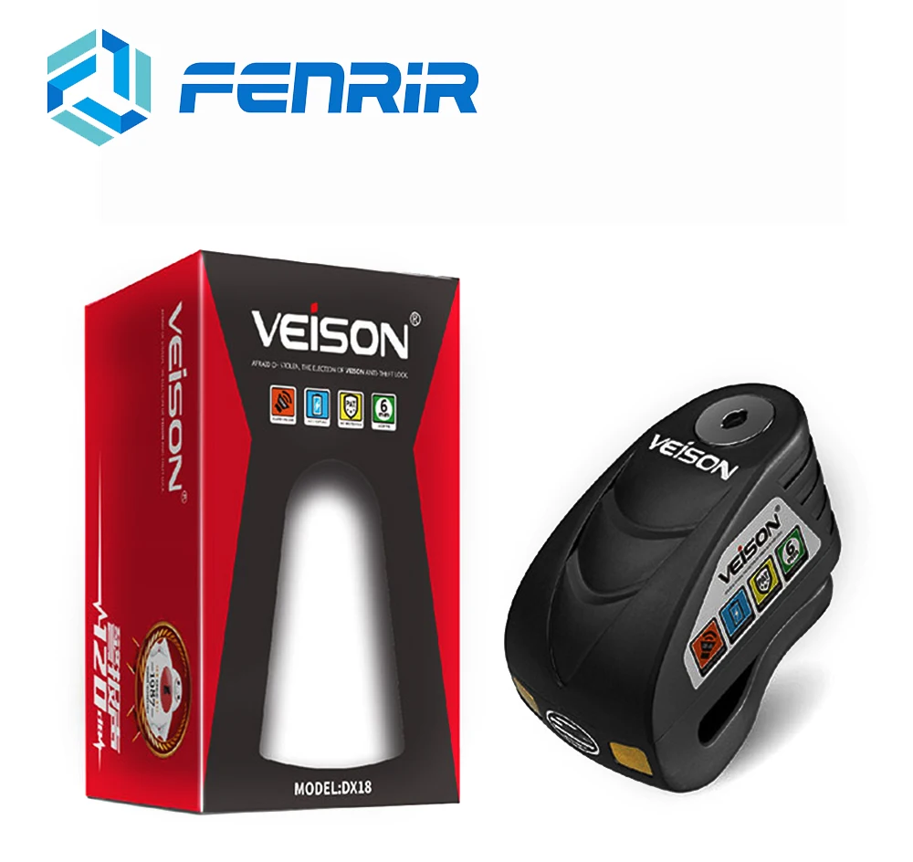 

VEISON 120dB waterproof Alarm Padlock Brake Disc Electric Lock for Motorcycle Lock Anti-Theft Bike Warning Security scooter Lock