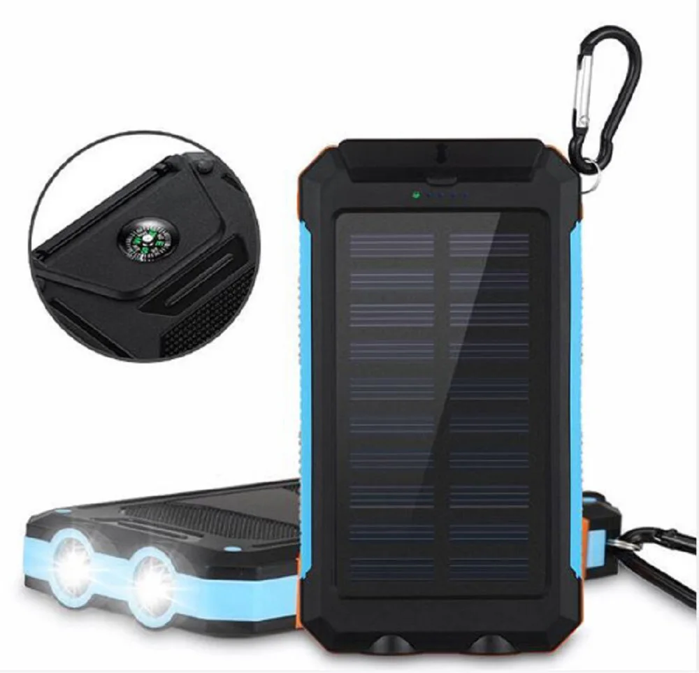 GGX ENERGY 8000mah Portable Solar Battery Charger for Phone Outdoor Camping Compass+Dust / Water