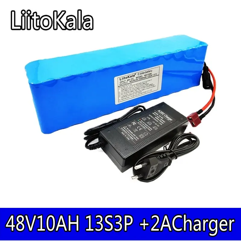 

LiitoKala and motorcycle battery 48 v 10ah li ion battery pack bicycle conversion kit bafang 1000 w and charger Built-in BMS