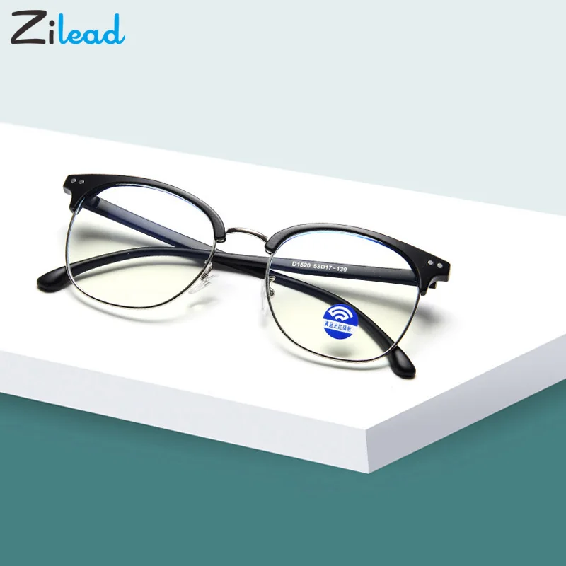 

Zilead Men Women Classical Metal Small Half Frame Anti Fatigue For Unbreakable Classical Reading Glasses Students Plain Glass