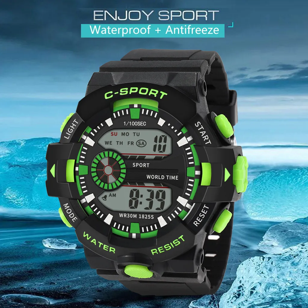 Роскошные Мужские Аналоговые Цифровые Военные Спортивные СВЕТОДИОДНЫЙ водонепроницаемые наручные часы новые модные мужские спортивные часы цифровой светодиодный мужские часы