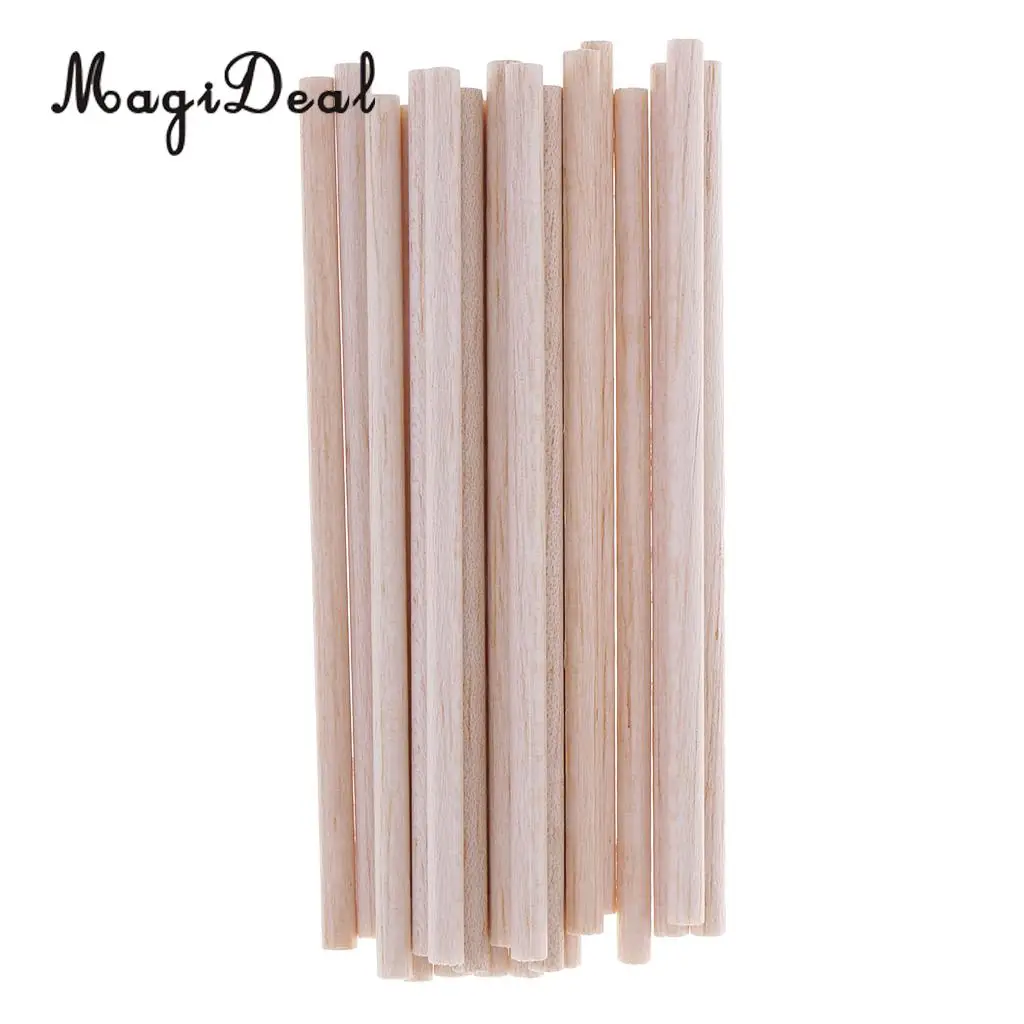 10/20/50pcs Balsa Wood Stick Unfinished Woodcraft Round Wooden Stick Dowel Rod for Model Woodworking Craft Materials 