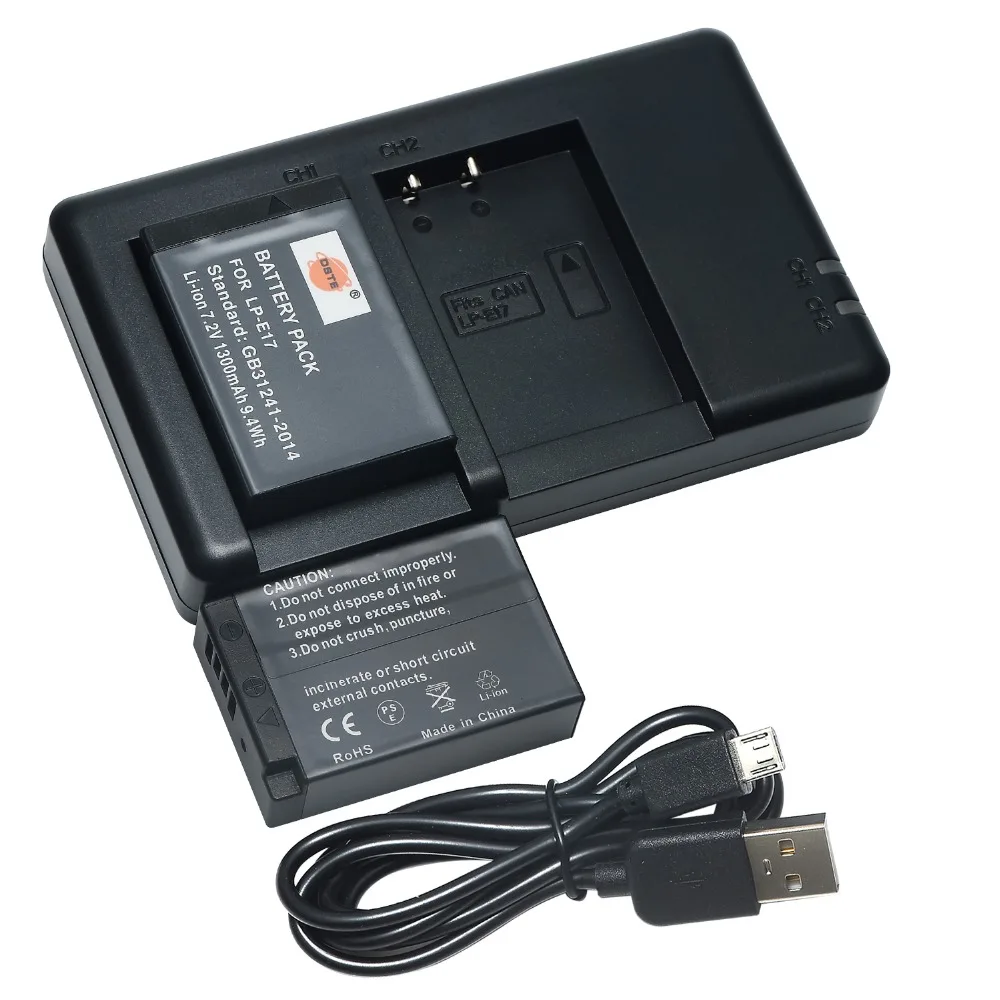 

DSTE Dual Slot Charger with 2PCS LP-E17 Li-ion Battery for Canon EOS M3,M5,M6,760D,750D,800D,77D,200D,250D,M6 Mark II Camera