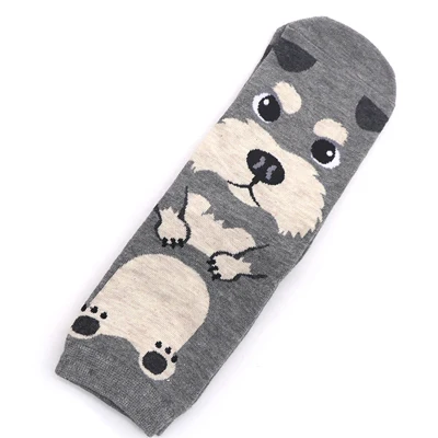 1pair Милые носки с героями мультфильмов; Новинка Kawaii; Короткие Носки с рисунком собаки; Хлопковые женские короткие носки с принтом носков; сезон весна-осень; носки без пятки; Sox Meias - Цвет: 1pair