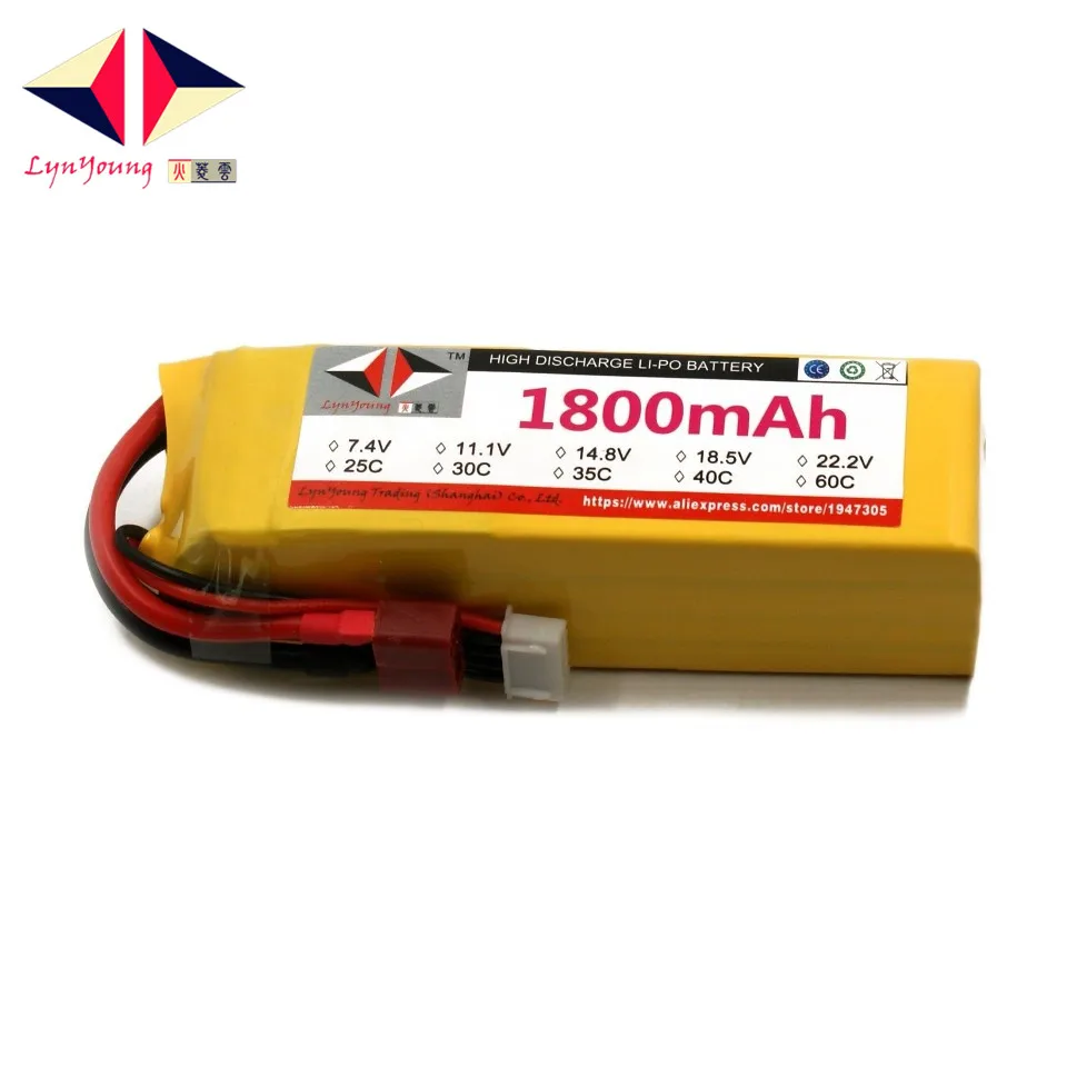 LYNYOUNG 5s Lipo rc font b Battery b font 40C 18 5V 1800mAh for Car Drone