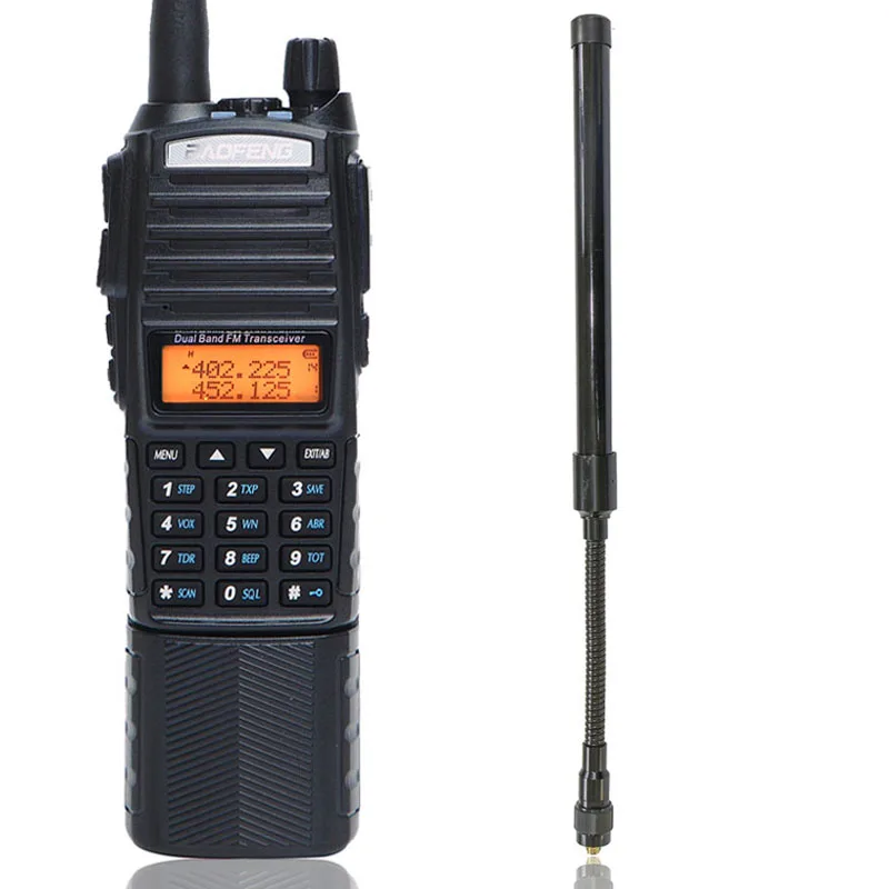 Baofeng UV-82 Plus 8 Вт Высокая мощность 3800 мАч батарея мощная рация дальний радиус действия радио СВ радио Любительская ветчина портативное радио - Цвет: add AR-148 antenna