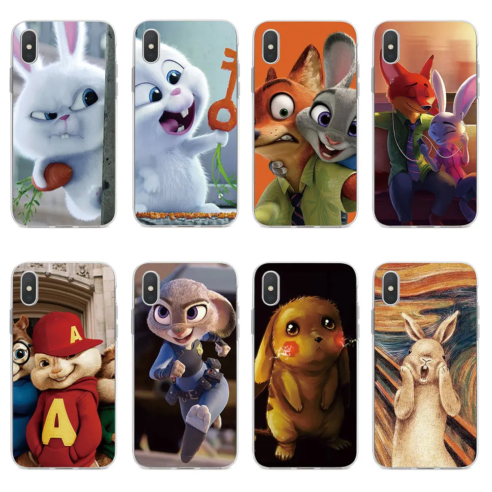 Чехол для Телефона iPhone 6 6S 7 8 Plus 5 5S SE силиконовый чехол с рисунком кролика Пикачу X