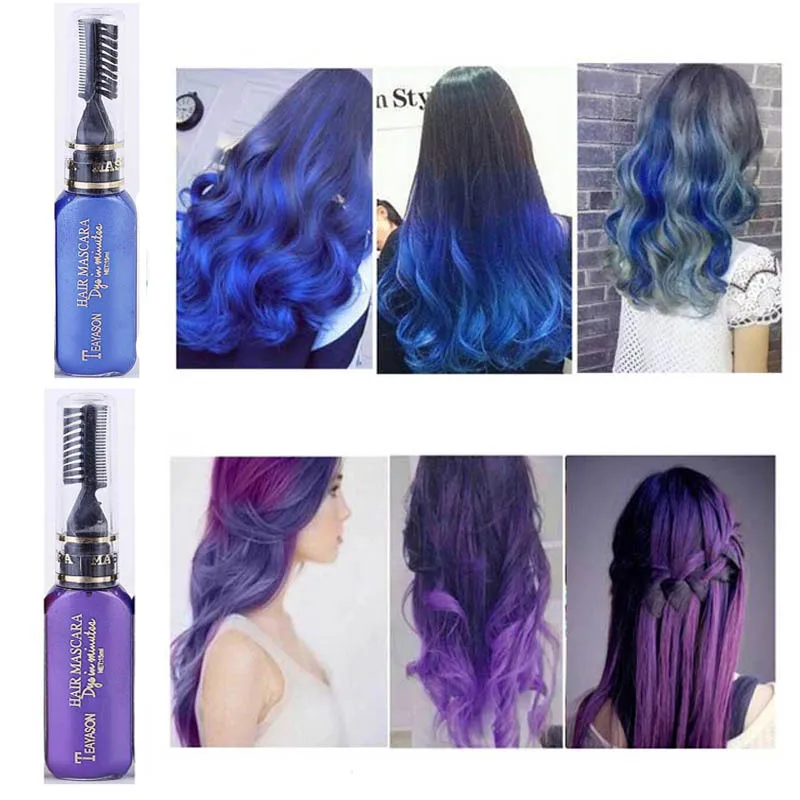 Hot 13 Colors Easy To Wear One Time Hair Color Cream Non Toxic Temporary Grey Blue Hair Dye Mascara Color Hair Tools Hair Dye Mascara Hair Color Creamblue Hair Dye Aliexpress