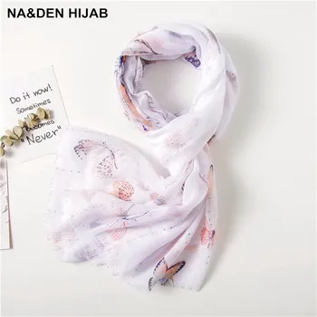 

Cotton flax scarf The sequins and the gold silk scarves shawl Butterfly print scarf Spring/summer new style 10pcs/lot fast ship