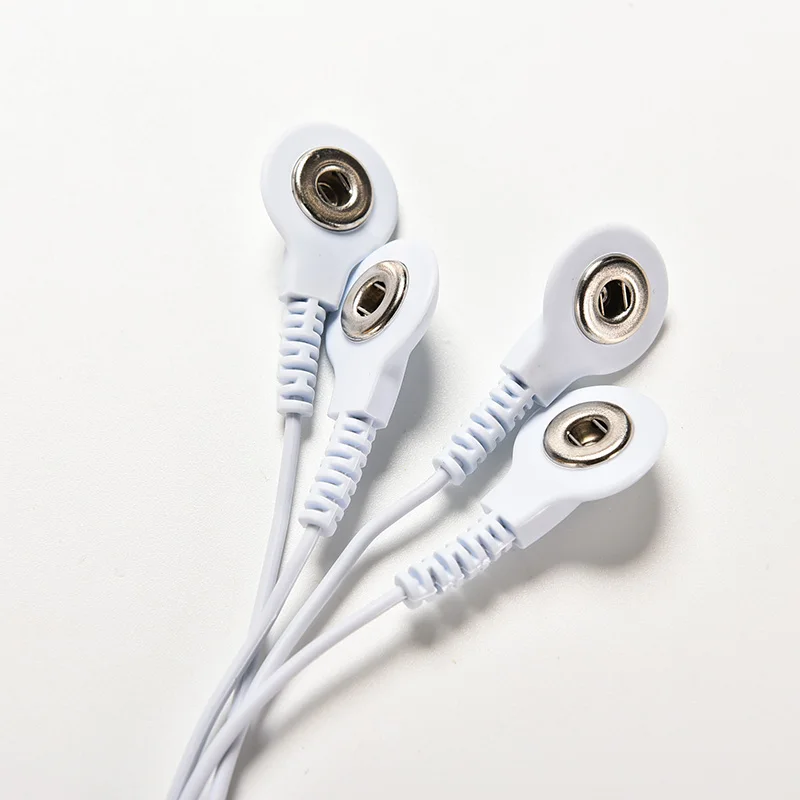 

2.5mm Electrode Lead Wires Connecting Cables for Digital TENS Therapy Machine Massager Electrode Wire Plug 4 Buttons