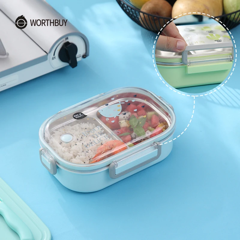 Online WORTHBUY Carton Lunch Box For Kids Japanese 304 Stainless Steel Bento Box Leak Proof Children Bento Lunch Box Food Container Box