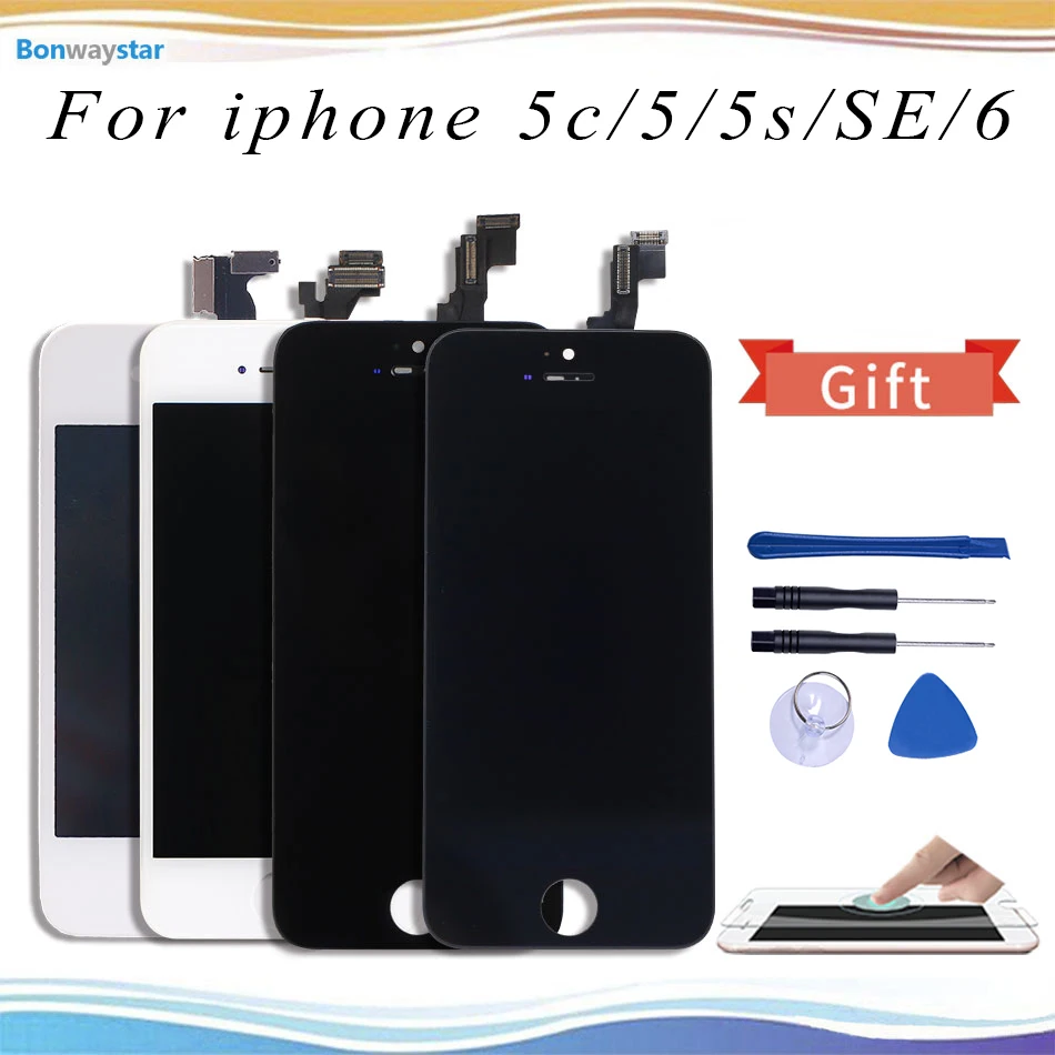 Черный белый цветной ЖК дисплей для iPhone 5 зеркальный сенсорный экран замены AAA +++