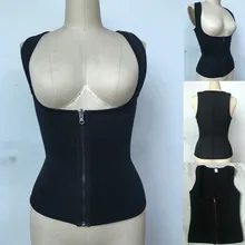 Neoprene Zip Suor Shapewear Empurrar Para Cima Colete Trainer Cintura Cincher Controle Tummy Cinturão Body Shaper do Espartilho S-3XL plus size