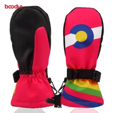 Boodun водонепроницаемые теплые детские зимние лыжные перчатки детские снегоходы Сноуборд Спорт на открытом воздухе Катание на коньках Нескользящие перчатки