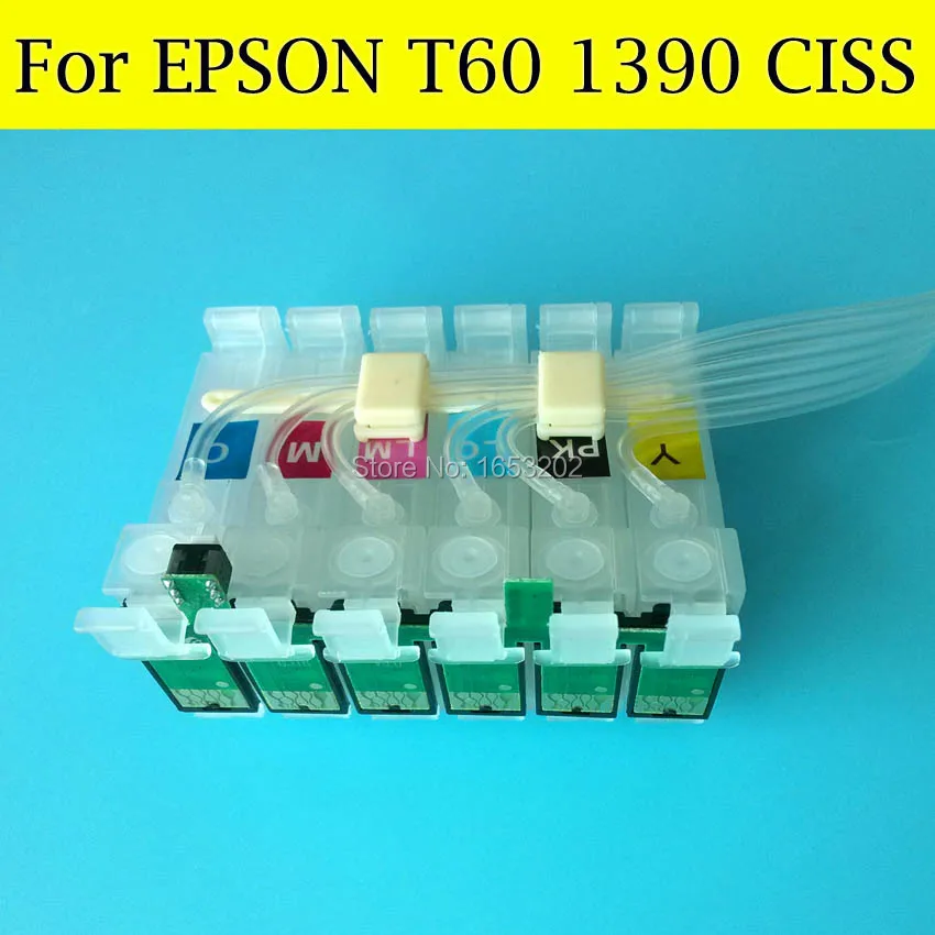 6 Цвет СНПЧ Системы для EPSON 1390 T60 СНПЧ для EPSON T0851N T0852N T0853N T0854N T0855N T0856N 085 с ARC чипы