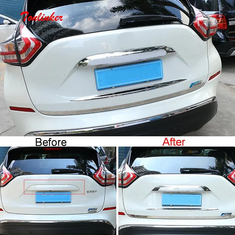 Tonlinker крышка багажника с логотипом наклейка s для Nissan murano-19 автомобильный Стайлинг 1 шт. ABS/крышка из нержавеющей стали наклейка